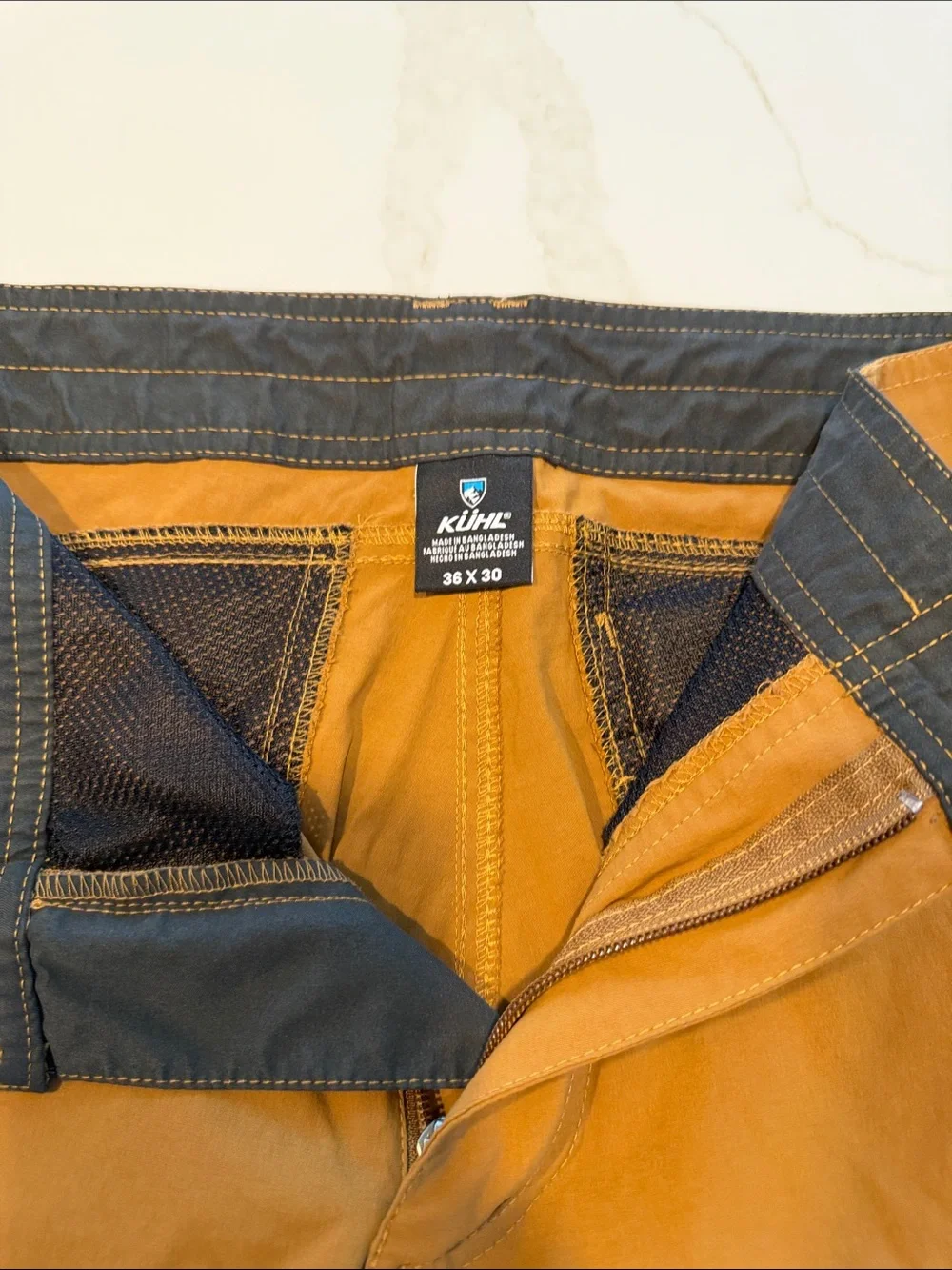 Men's Kuhl Casual Stretch Pants - Dark Mustard/Gold color Size 36x30 like new